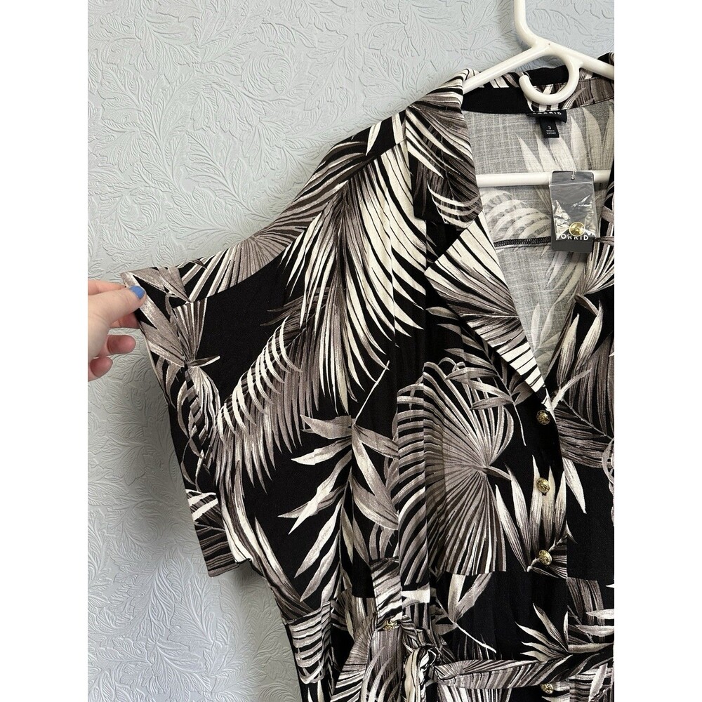 NWT Torrid Size 3X 3 Palm Leaves Mini Slub Dress C23 - Picture 3 of 10